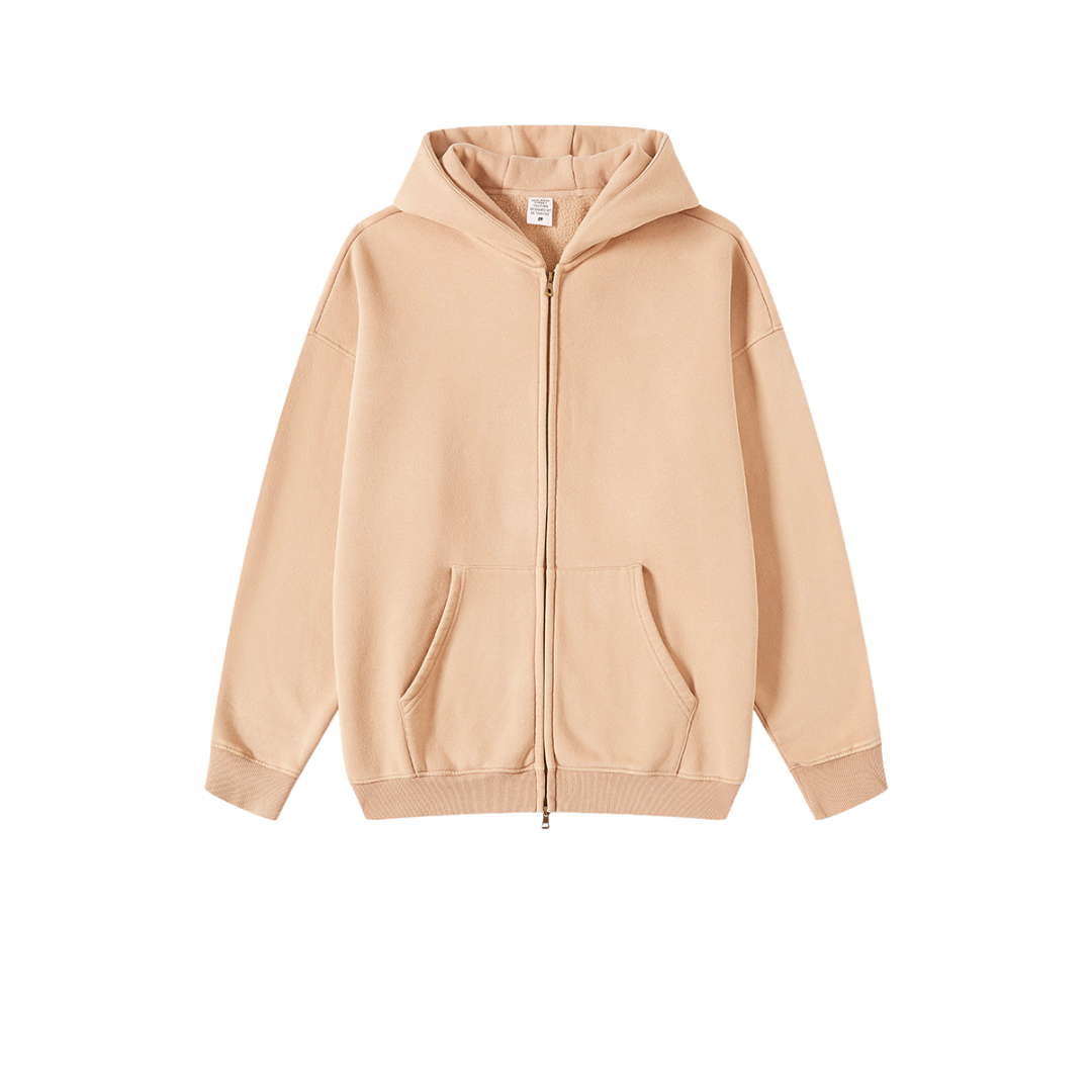 Custom Vintage Washed Fleece Zip-up