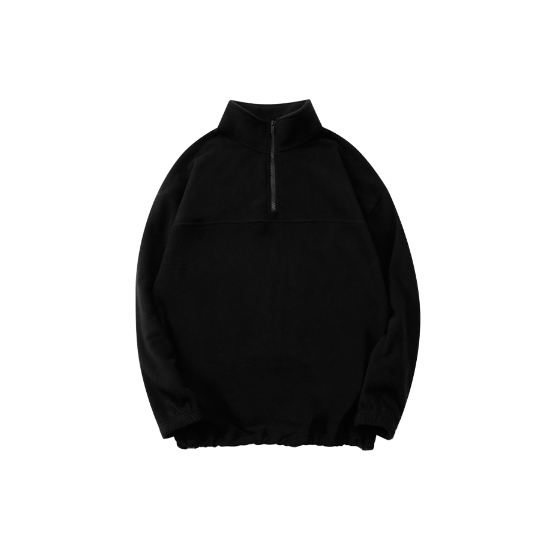 Fleece Quarter Zip Sweatshirt - Black