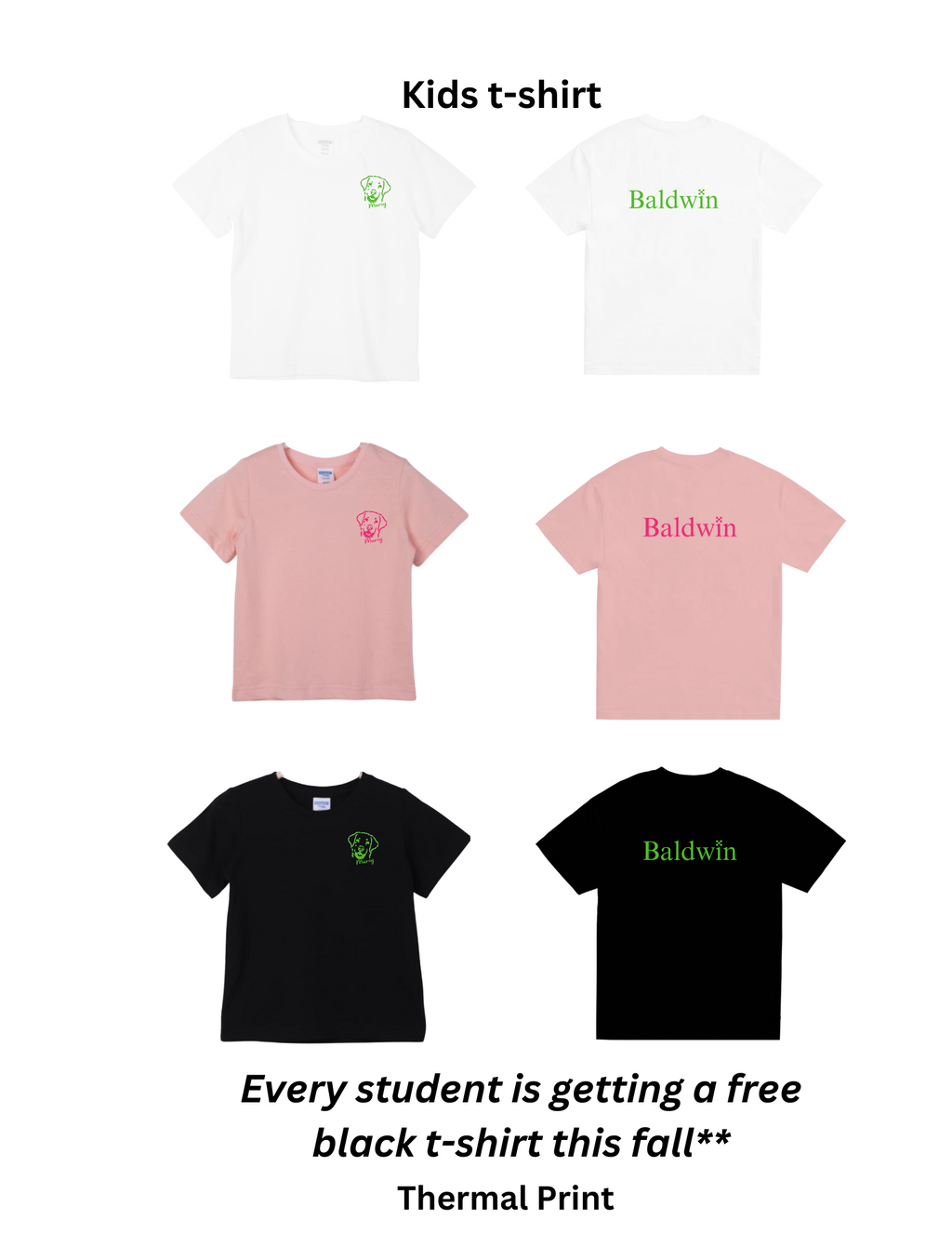 Baldwin Elementary School Swags Kids Tshirt Merch Pier