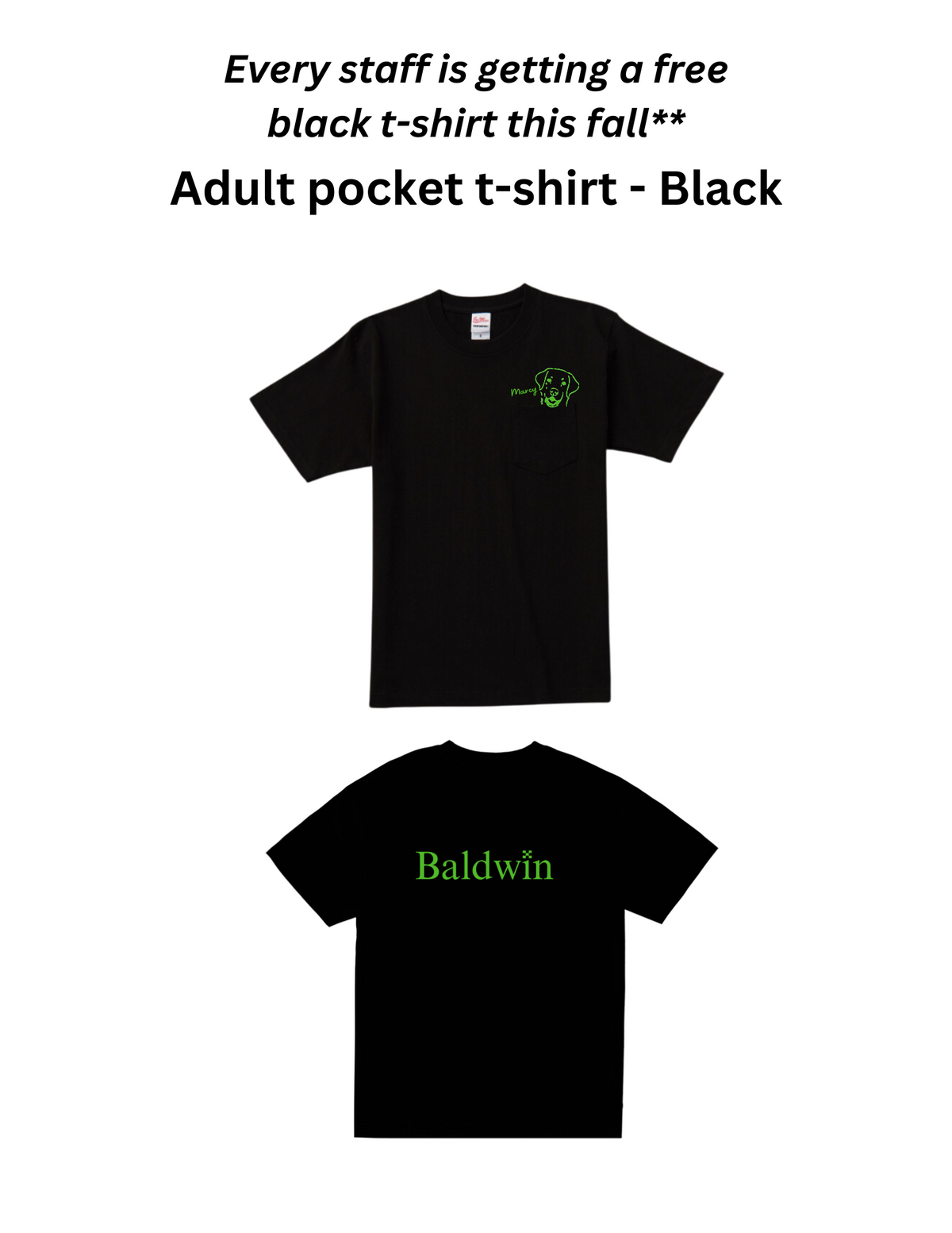 Baldwin Elementary School Swags - Adult Pocket T-shirt