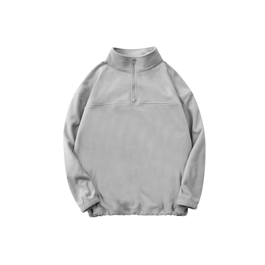 Fleece Quarter Zip Sweatshirt - Grey