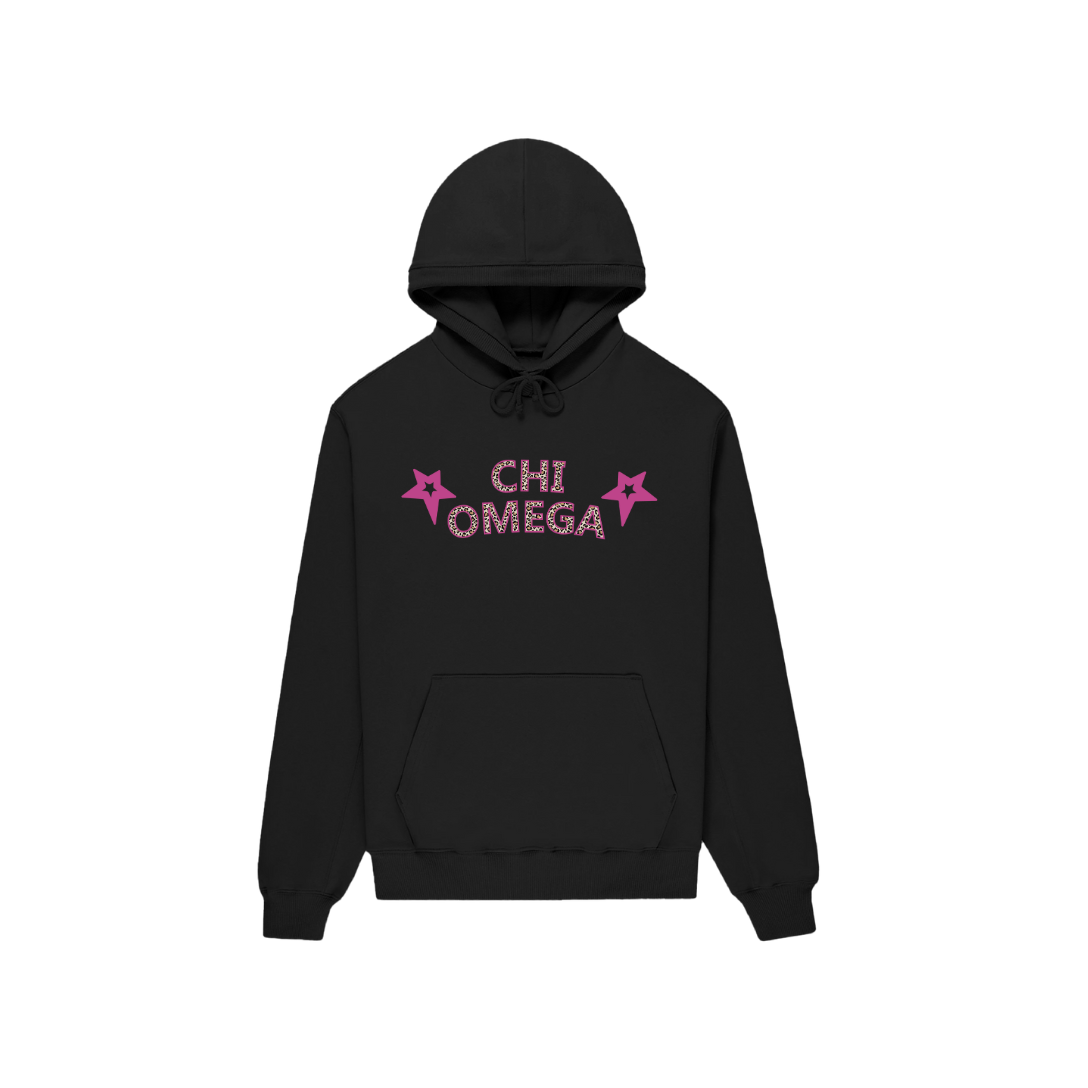 DePaul University Chi Omega Black Fleece Hoodie