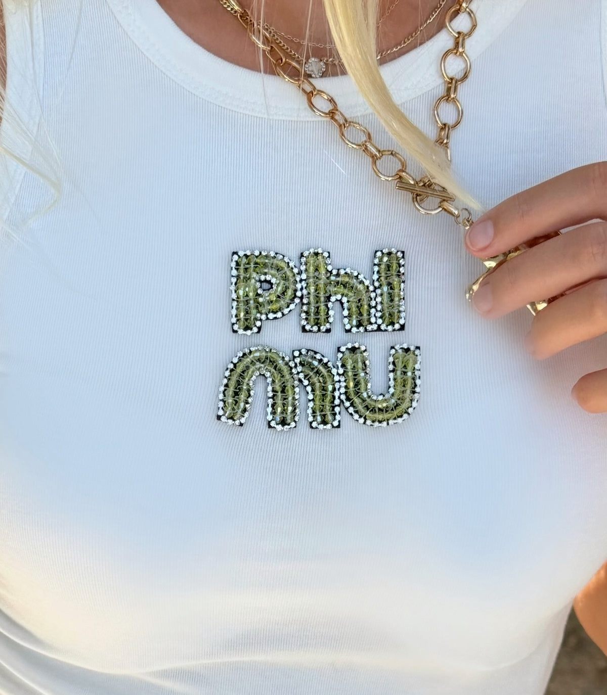 Phi Mu Beaded Tank (INFLUENCER ONLY)