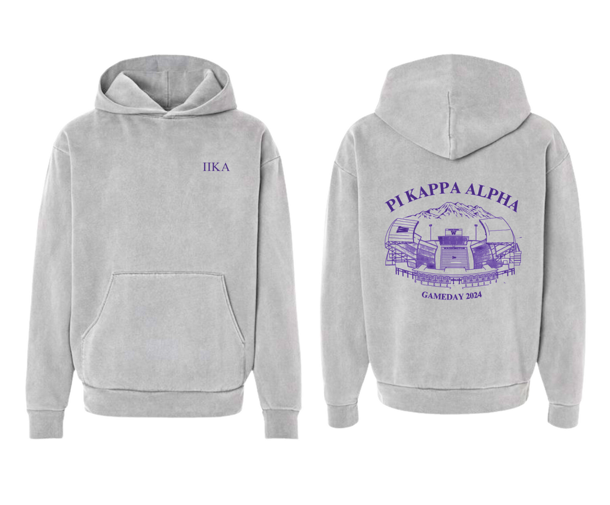 UW Pi Kappa Alpha Light Gray Fleece Hoodie