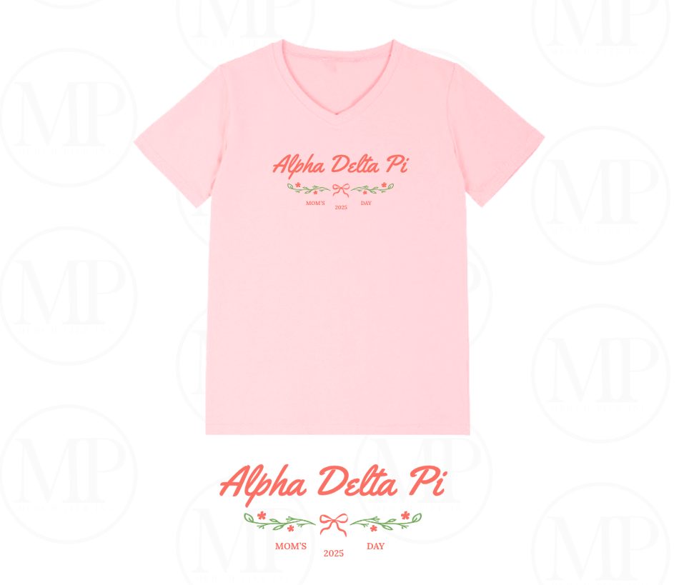 UCLA Alpha Delta Pi Pink V Neck Shirt