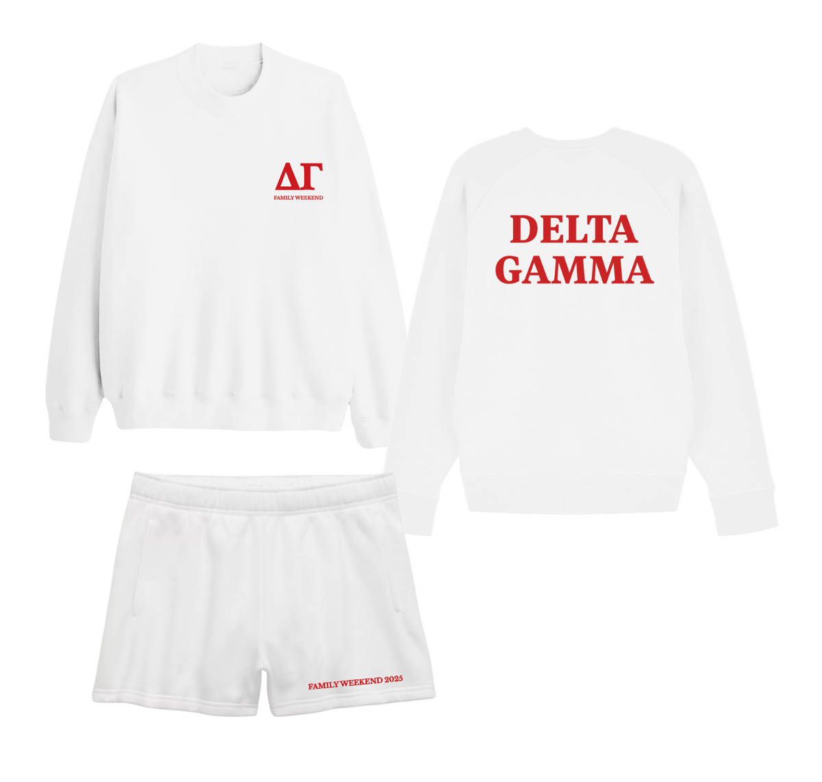 TCU Delta Gamma Mid Blend Crewneck / Sweatshorts