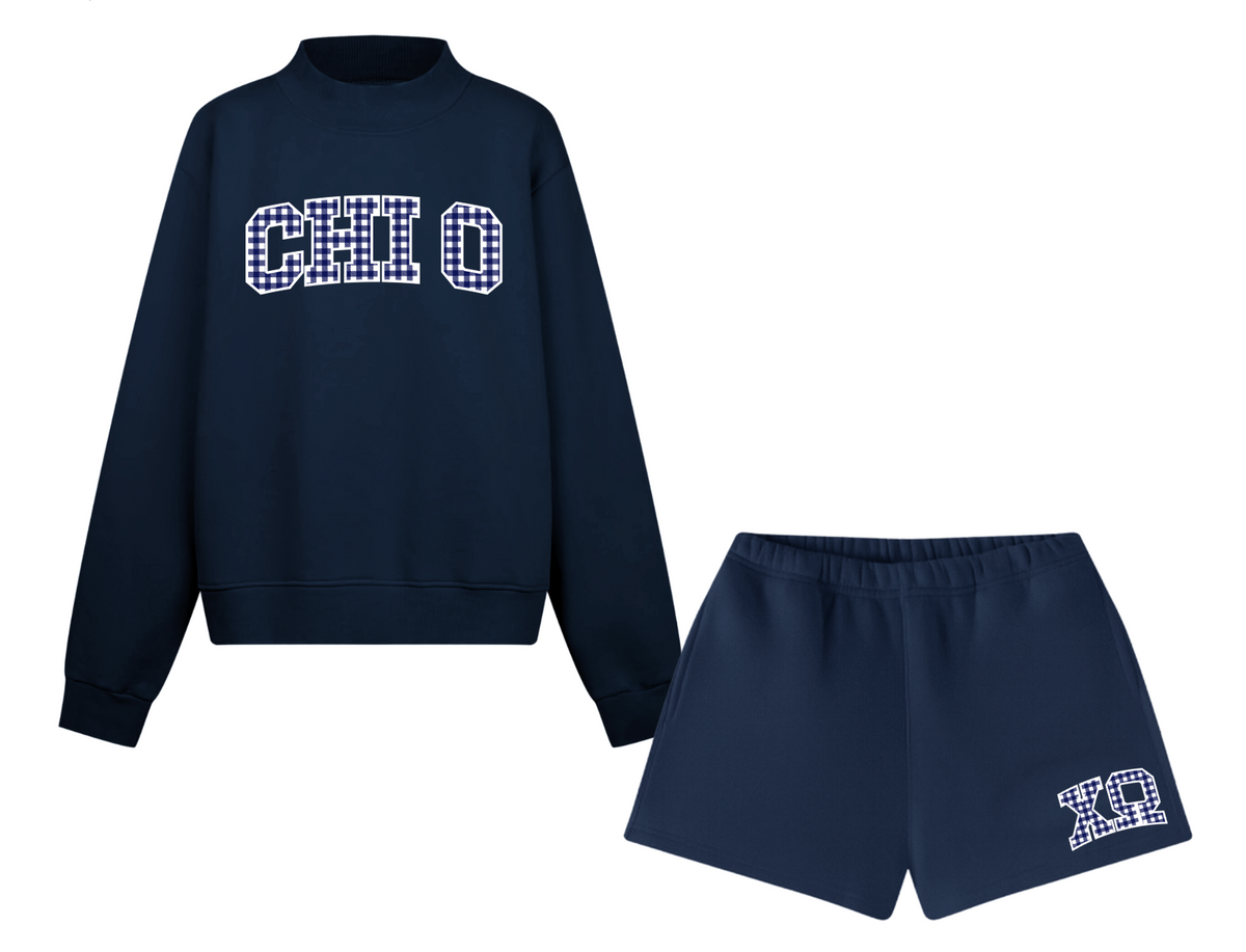 University of Dayton Chi O - Mock Neck & Shorts
