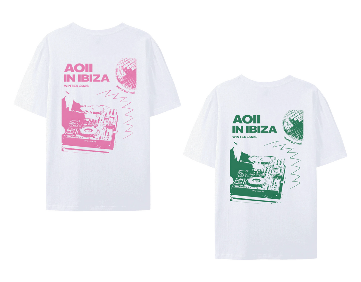Cal Poly Alpha Omicron Pi Comfort Tee / Green & Pink