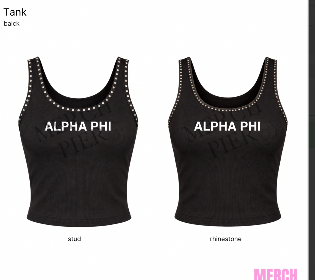 Convention studded tank
