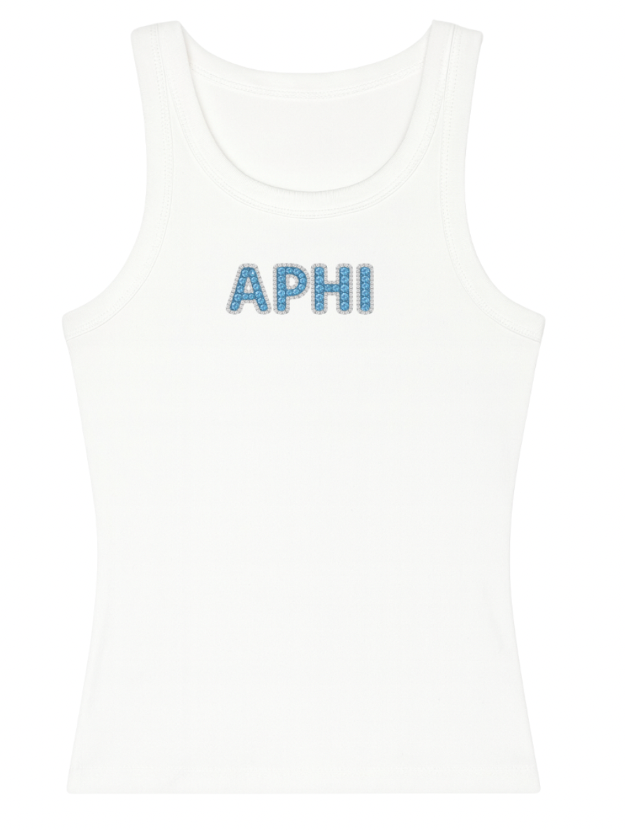 convention beaded tank blue