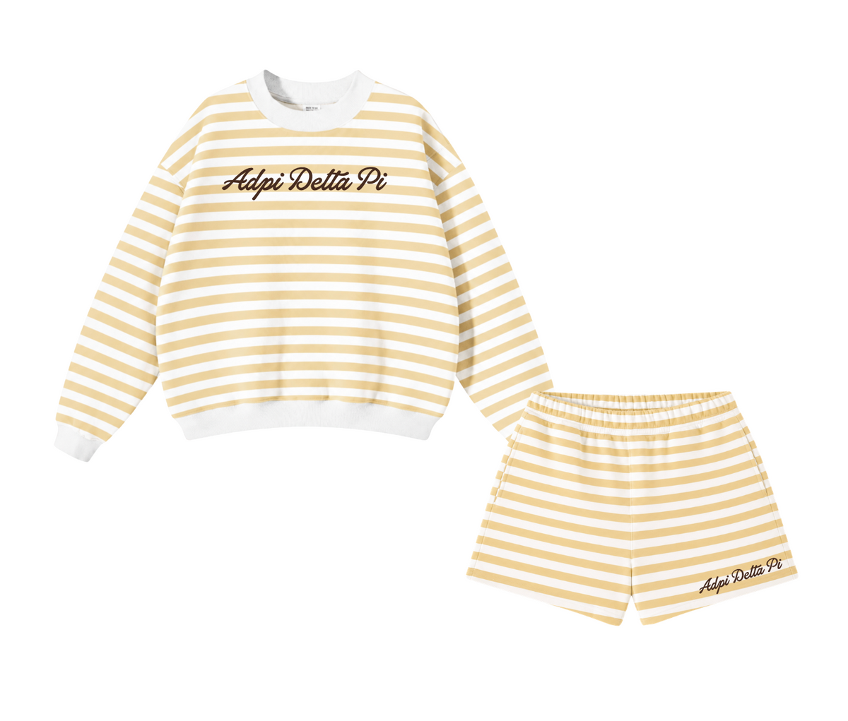 Mizzou ADPI Striped Crewneck & Shorts