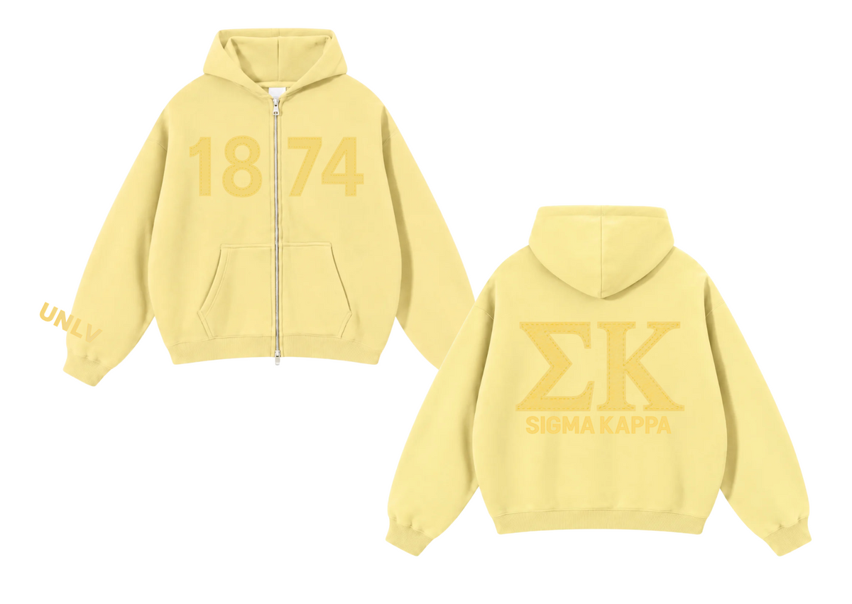 UNLV Sigma Kappa Zip-up Hoodie - Frayed Patches