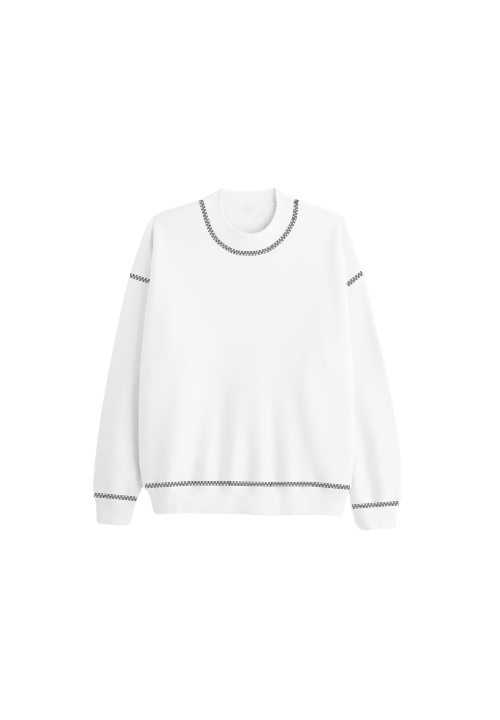 Embroidered Collar Crewneck